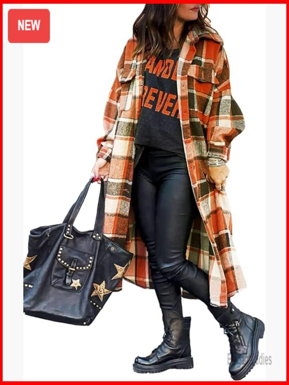 Long Plaid Trench Coat, Button Front, Flannel Fabric, Relaxed Fit
